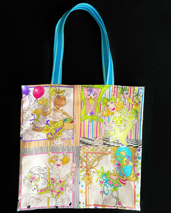 Loralie tote bag(ロラライトートバッグ)／Blue-Pink