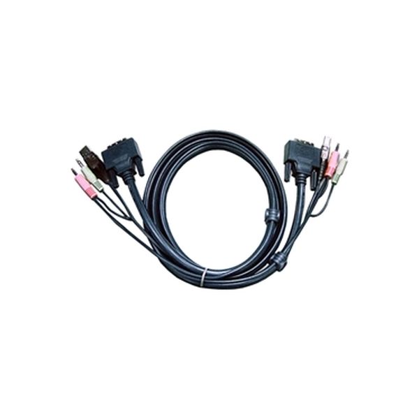 ATEN ＤＶＩ　ＫＶＭケーブル　３ｍ 2L-7D03U 1本（直送品）