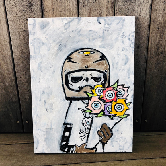 212 ☆SALE Untitled ( skull boy with bouquet )