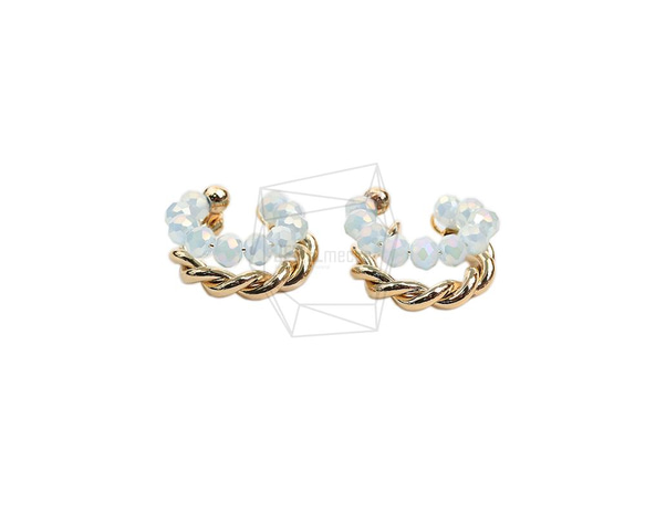 ERG-2045-G【2個入り】ビーズラウンドイヤーカフ/Beads Round Earcuffs Earrings