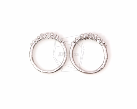 PDT-1202-MR【4個入り】バブルテクスチャペンダント,Bubble Textured Hoop Pendant