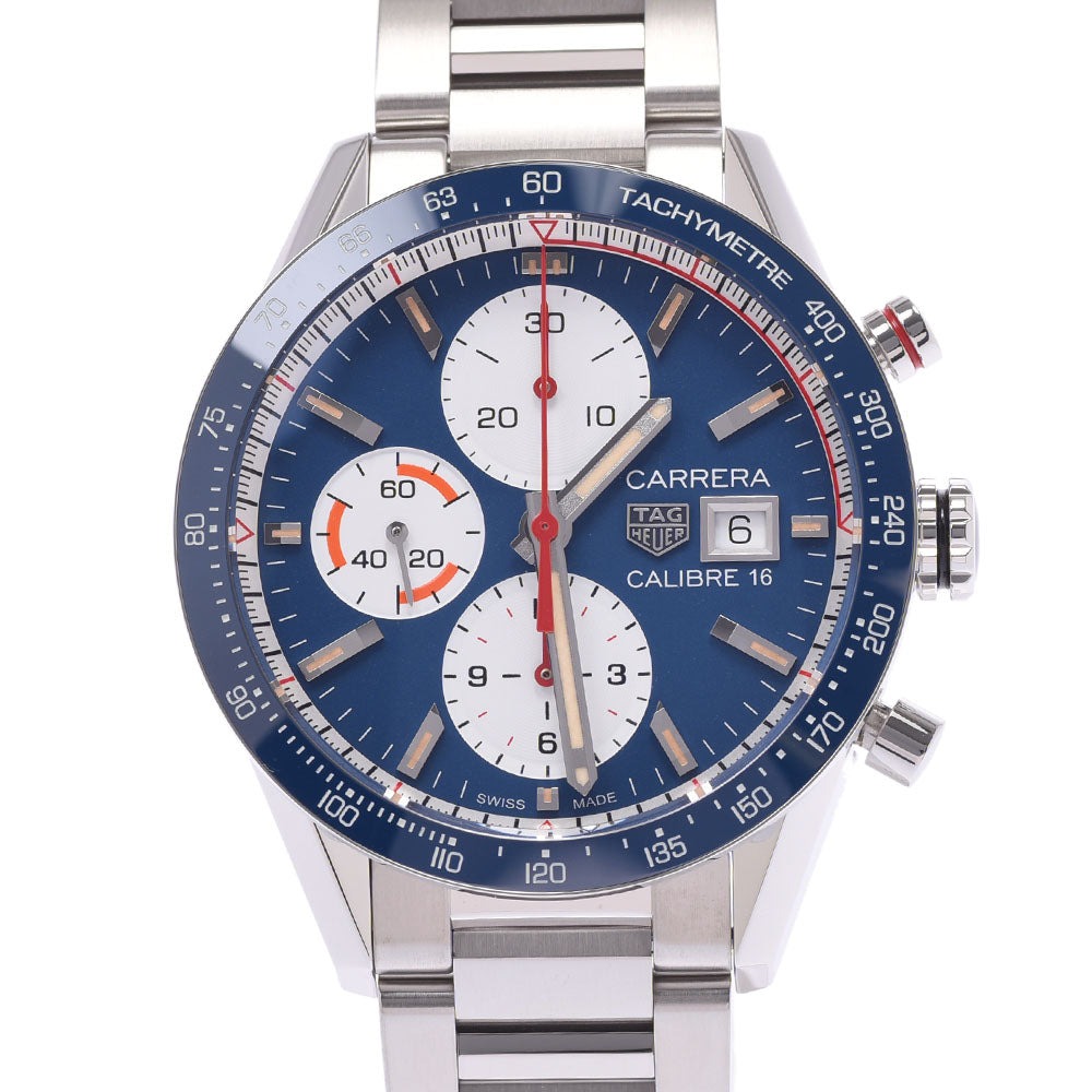 【スケジュール帳 2025の人気アイテム】 TAG HEUER タグホイヤー カレラ キャリバー16 クロノグラフ CV201AR.BA0715 メンズ SS 自動巻き ブルー文字盤 新品 _画像1