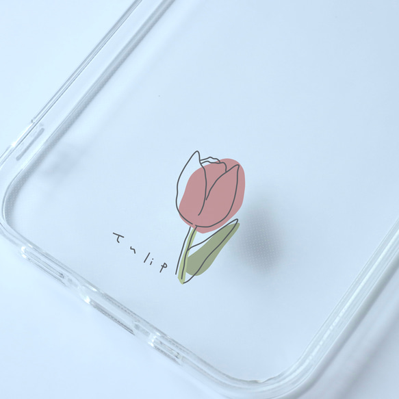 チューリップ　Tulip/mplant　スマホケース　iPhoneケース　クリアケース　ソフトケース　シンプル