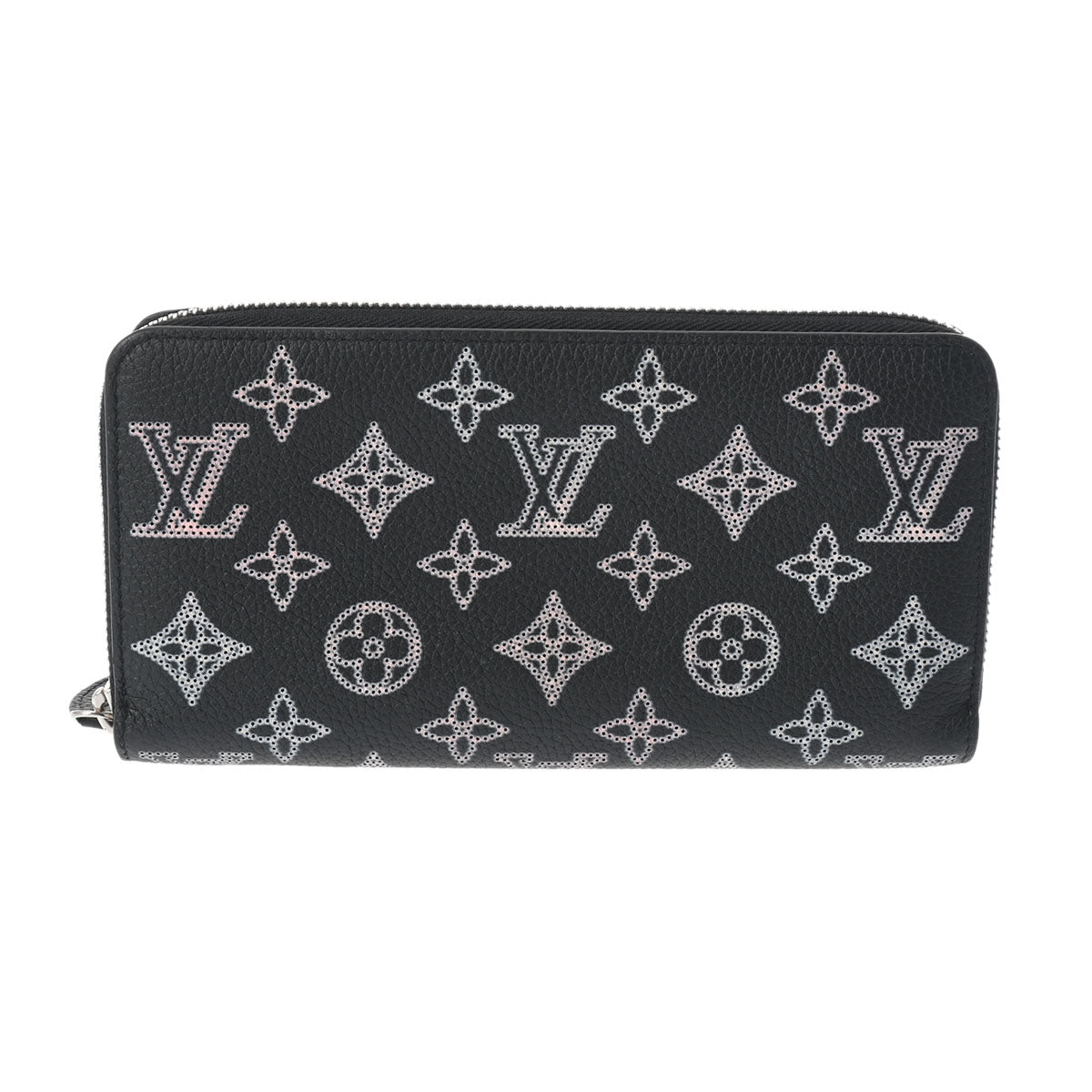 LOUIS VUITTON ルイヴィトン マヒナ ジッピーウォレット フライトモード 黒/ピンク M81703 レディース レザー 長財布 ABランク 中古 