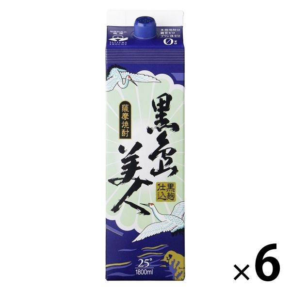 長島研醸 黒島美人 25度 1.8L パック 1セット（6本） 焼酎 芋