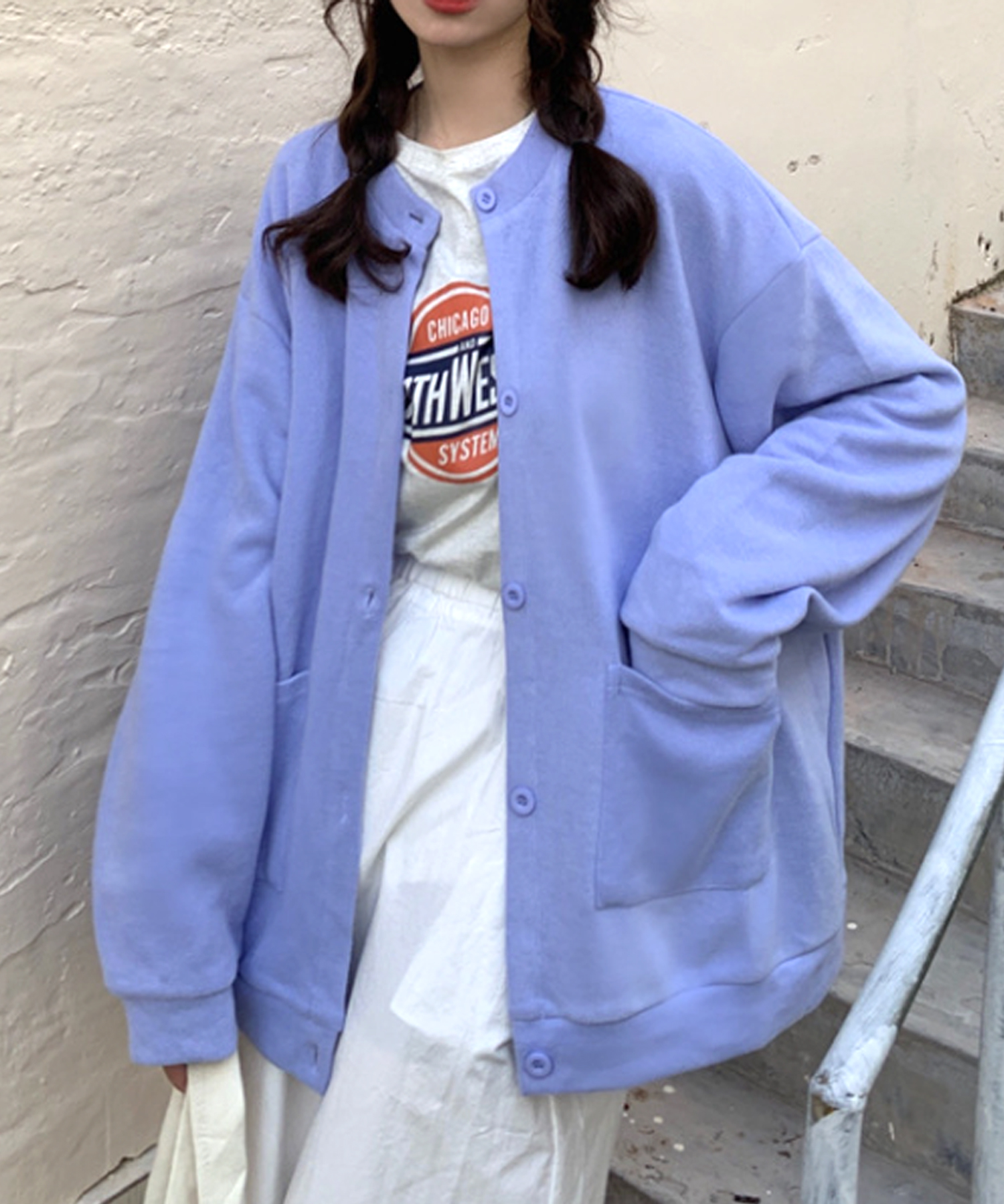 アミュレット/オーバーサイズカーディガン レディース トップス 長袖 無地 秋服 冬服 10代 2･･･