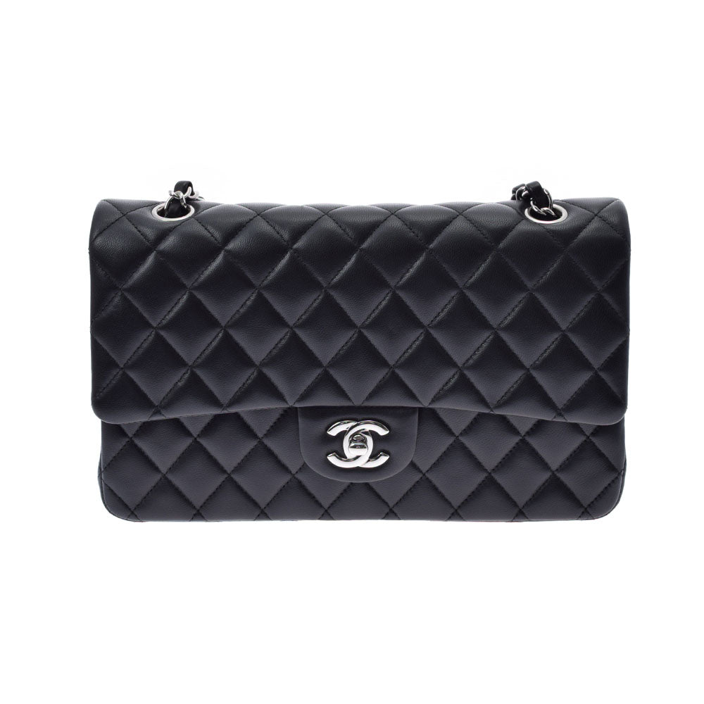 CHANEL シャネル マトラッセ チェーンショルダー  黒 シルバー金具 レディース  ラムスキン ショルダーバッグ Aランク 中古 