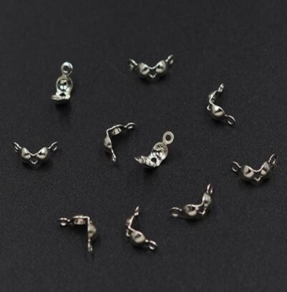 GM-031 300個  ボールチップ 2カン付 11×5mm アクセサリーパーツ ロジウム  3X【100ヶ】