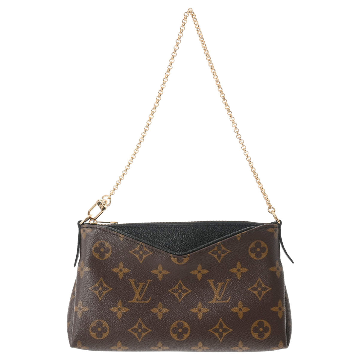 LOUIS VUITTON ルイヴィトン モノグラム パラスクラッチ ブラウン/ノワール M41639 レディース モノグラムキャンバス ショルダーバッグ Aランク 中古 