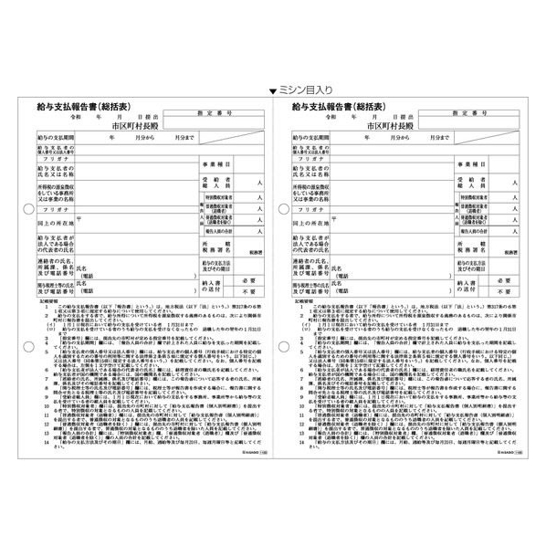 ヒサゴ 給与支払報告書(総括表)/100枚 FCV3431-OP1155