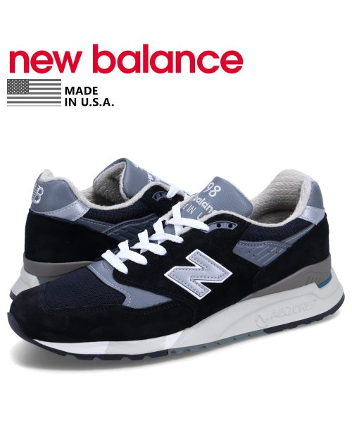 ニューバランス new balance 998 スニーカー メンズ Dワイズ MADE IN USA ブラック 黒 U998BL