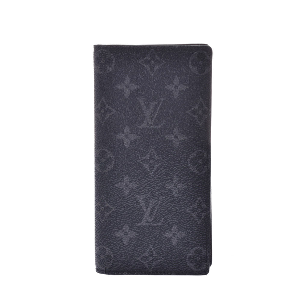 LOUIS VUITTON ルイヴィトン モノグラム エクリプス ポルトフォイユ ブラザ 黒/グレー M61697 メンズ 長財布 Bランク 中古 