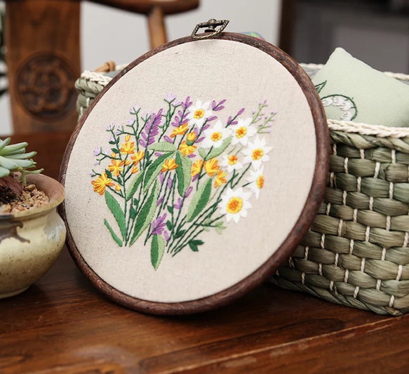 26花模様　花柄刺繍キット　お花シリーズ　刺繍作成キット刺繍作成セット　刺繍セット