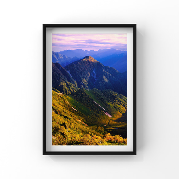 山岳風景写真 〜Twilight Glow〜 （七倉岳･北アルプス･後立山連峰･夕焼け･紅葉･登山／送料無料）