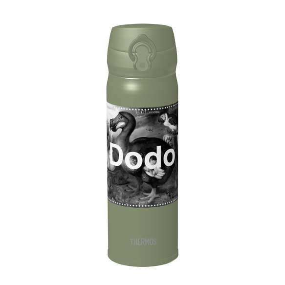 [Dodo] Dodo THERMOS 真空断熱ケータイマグ（カーキ） 500ml　☆お名前も一緒にプリントできます☆