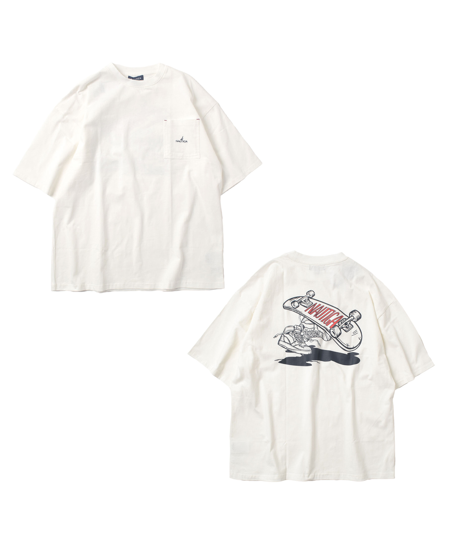 グラソス/【NAUTICA】バックスケーターロゴ半袖Tシャツ