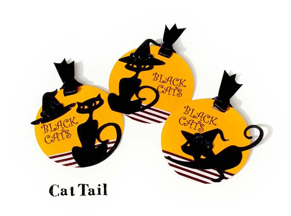 ブラックキャットのタグ3点セット（ハロウィン）再販