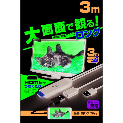 カシムラ KD-224 HDMI変換ケーブル 3m