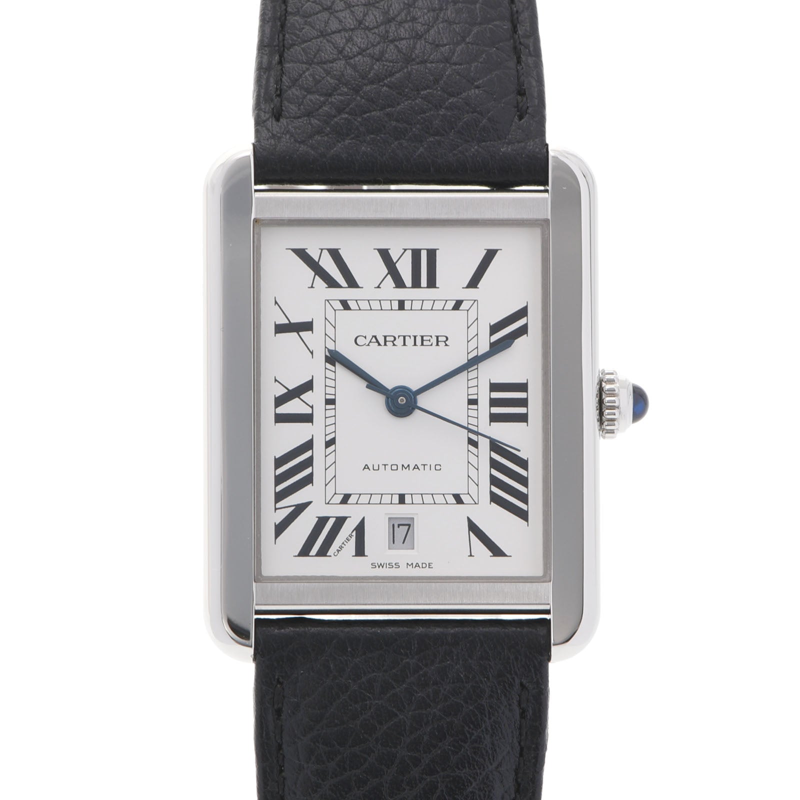 CARTIER カルティエ タンク マスト ウォッチ WSTA0040 メンズ SS/革 腕時計 自動巻き シルバー文字盤 Aランク 中古 