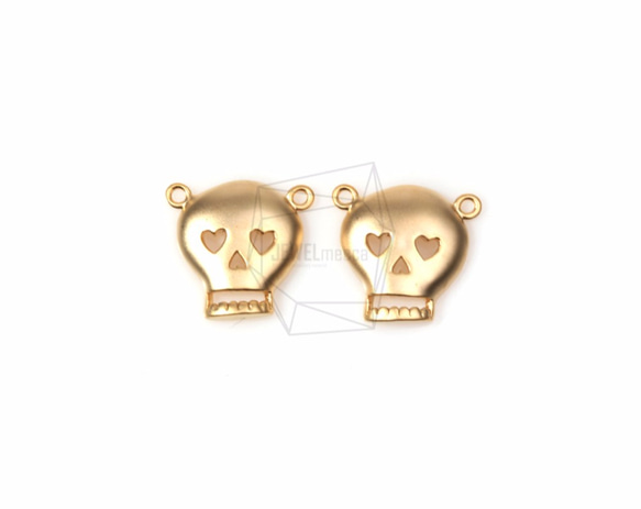 CNT-140-MG【2個入り】ハートアイズスカルペンダント,Heart Eyes Skull Charm