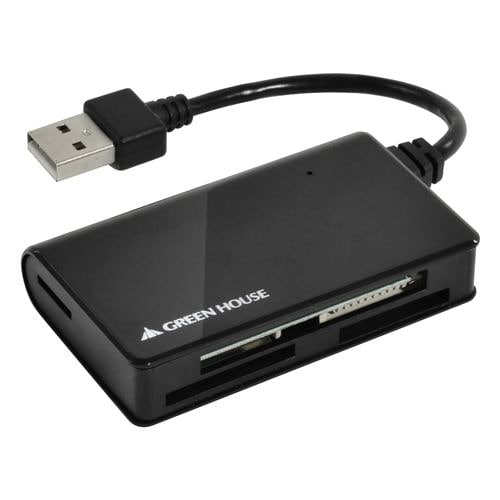 グリーンハウス GH-CRM1A-BK DXC対応USB2.0カードリーダ／ライタ ブラック