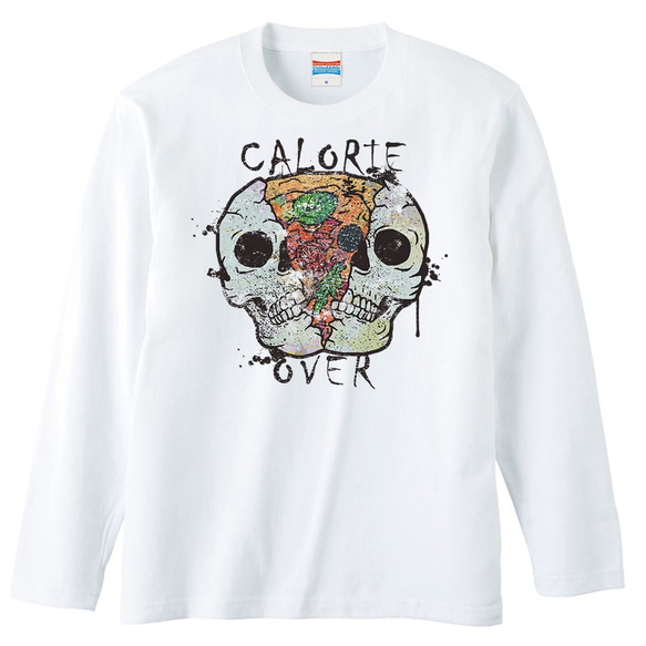 [ロングスリーブTシャツ] Skull Pizza