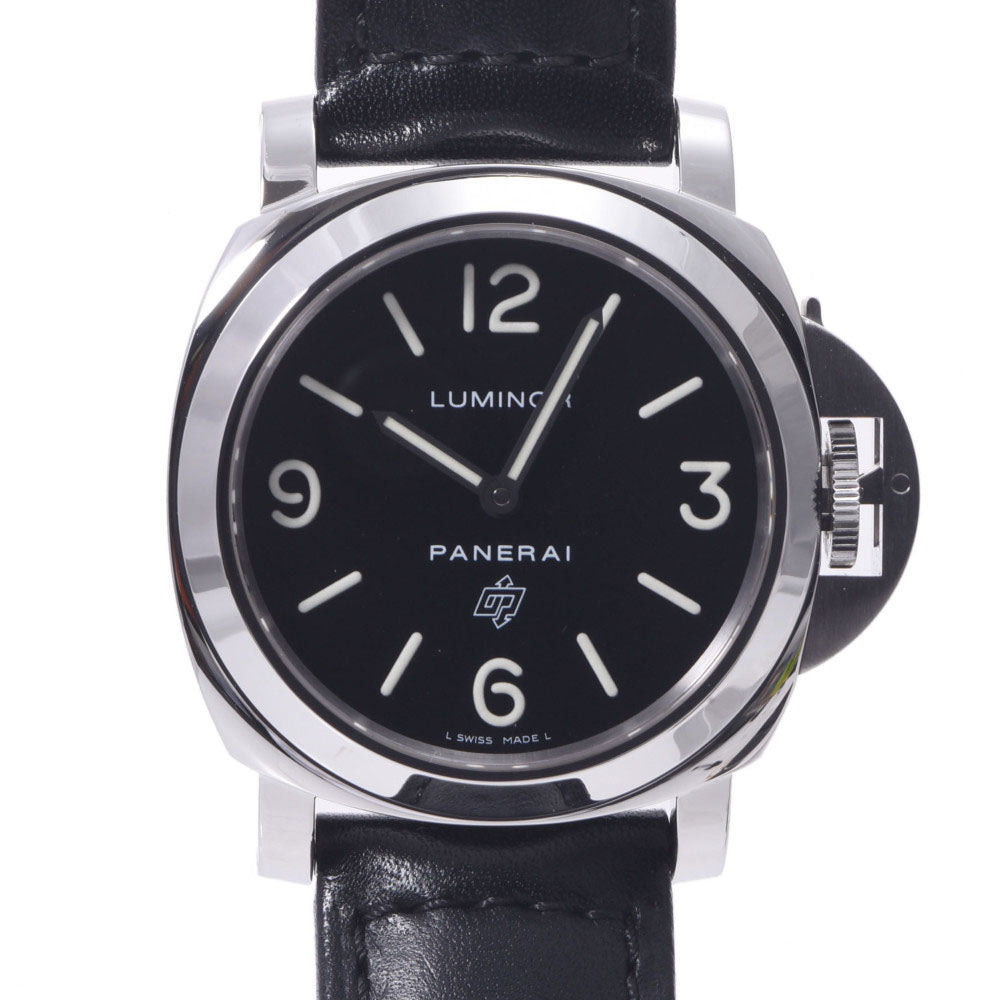 OFFICINE PANERAI オフィチーネパネライ ルミノール ベース ロゴ PAM00000 メンズ SS/革 腕時計 手巻き 黒文字盤 Aランク 中古 