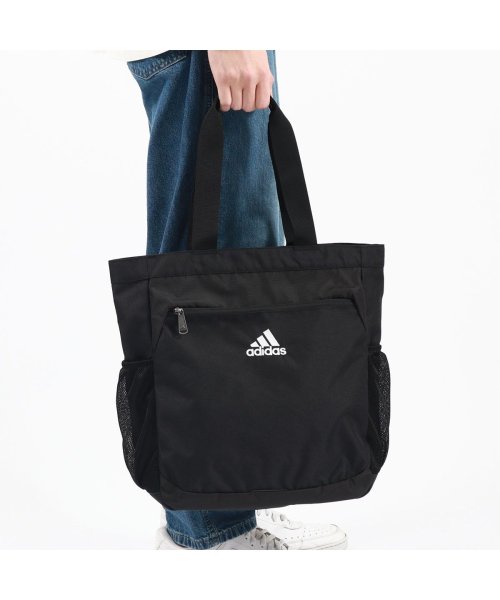 アディダス トートバッグ ファスナー付き 大きめ マチあり adidas 縦型 肩掛け 大容量 キッズ ジュニア サブバッグ 小学生 中学生 高校生 63793