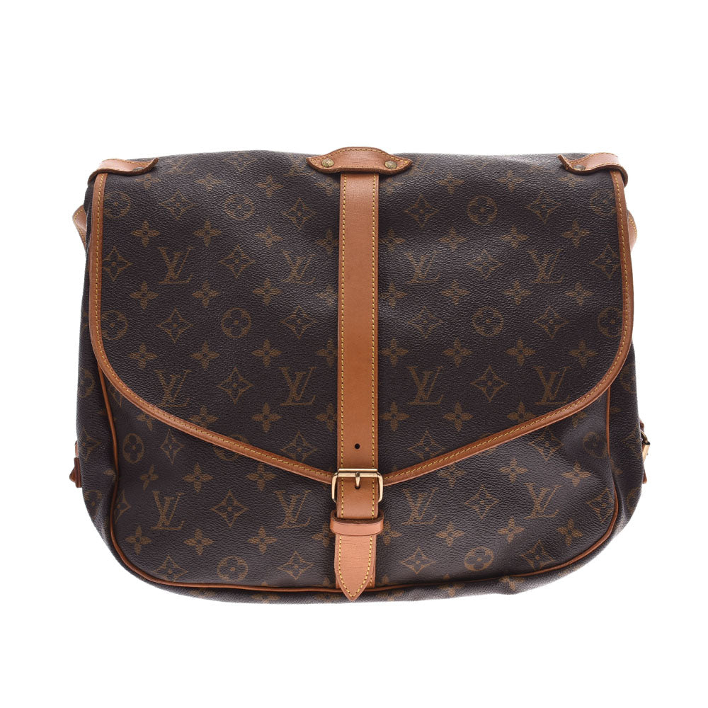 LOUIS VUITTON ルイヴィトンソミュール35  14145 ブラウン ゴールド金具 ユニセックス モノグラムキャンバス ショルダーバッグ M42254  中古