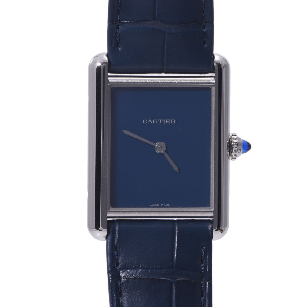 CARTIER カルティエ タンク マスト LM WSTA0055 ボーイズ SS/革 腕時計 クオーツ ブルー文字盤 未使用 