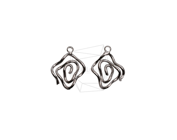 PDT-2738-R【2個入り】スワールペンダント,Swirl Pendant/15mm x 18.5mm