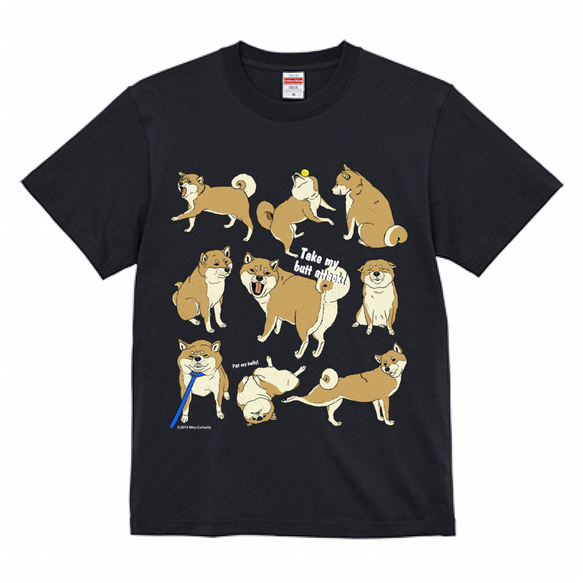 Tシャツ　柴犬のここが好き　濃色系