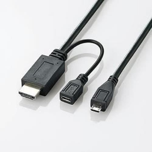 MPA-MHLHD10BKMHL変換ケーブル(USB microBオス-HDMI TypeAオス／USB microBメス)1.0mブラック