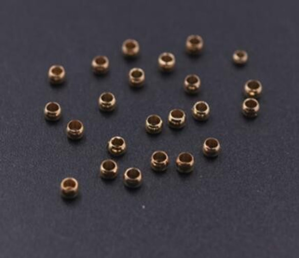 GM-092 600個  つぶし玉 2×3mm アクセサリーパーツ ゴールド 3X【200ヶ】