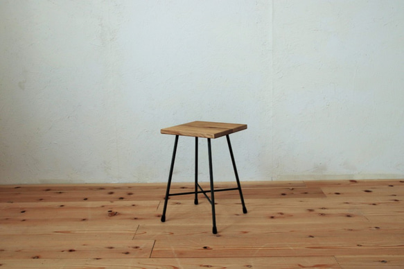 【送料無料】【OAK】MULTI STOOL LOW/スツール/サイドテーブル/オーク材/アイアン