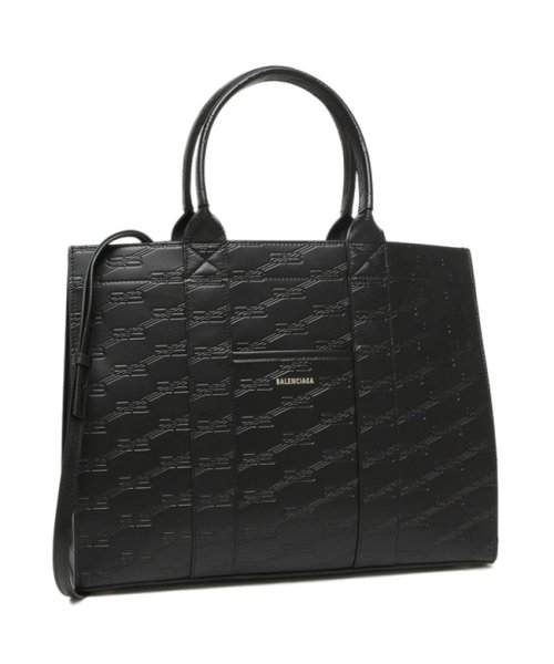 バレンシアガ トートバッグ ショルダーバッグ ハードウェアBBモノグラム Mサイズ ブラック レディース BALENCIAGA 714177 210HJ 100