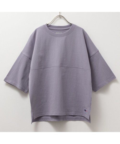 NAVY ネイビー USコットン 切替5分袖Tシャツ MABG24109