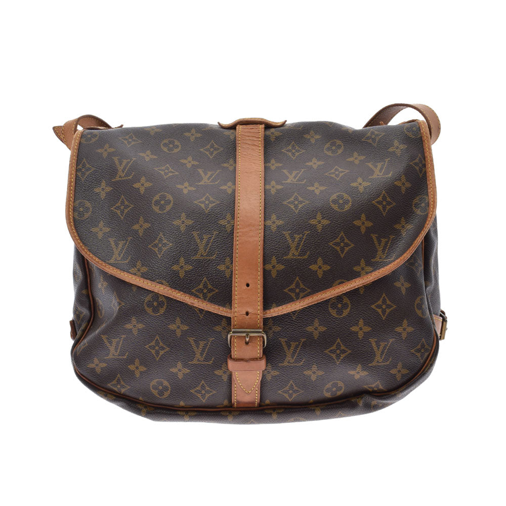 LOUIS VUITTON ルイヴィトン モノグラム ソミュール 35 ブラウン M42254 ユニセックス モノグラムキャンバス ショルダーバッグ Bランク 中古 