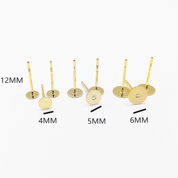 tenglong1.08～【10ペア】ピアス 丸皿　5mm ゴールド