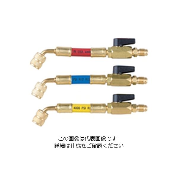 AーGas Japan バルブ付ホースアダプタR407C、R404A、R507A、R134a用赤青黄3本セット FS-731A 1台(3個)（直送品）