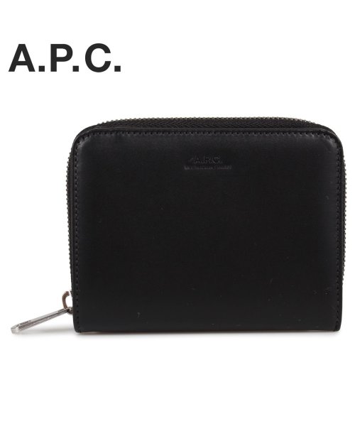 A.P.C. アーペーセー 財布 二つ折り メンズ レディース ラウンドファスナー WALLET ブラック 黒 PXAWV－H63087