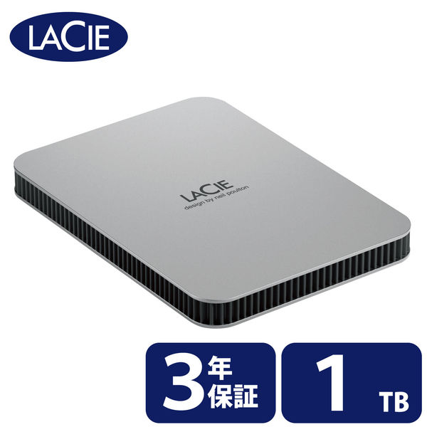 LaCie 外付け HDD ポータブル 3年保証 ムーン・シルバー ラシー