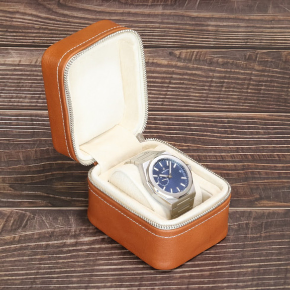 D.D.Leather Watch Box 1本用 キャメルブラウン 腕時計 ケース