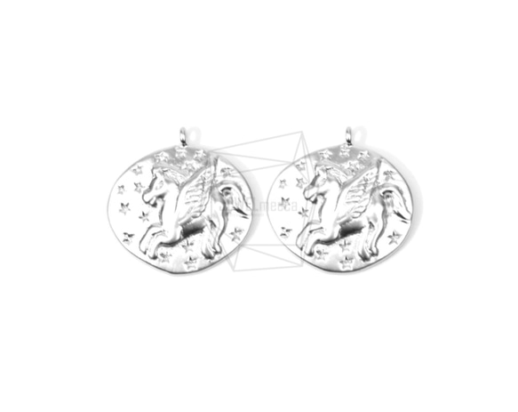 PDT-1262-MR【2個入り】ユニコーンペンダント,Unicorn Pendant/20mm X 20mm