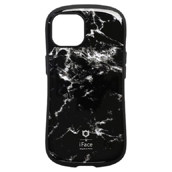 Hamee iPhone 14用ハイブリッドケース iFace First Class Marble ブラック 41-946190