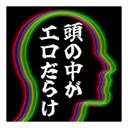 頭の中がエロだらけ おもしろ カー マグネットステッカー