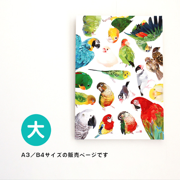 パネル作品【大】「VIVID BIRDS II」（B4・A3サイズ）