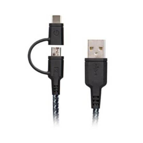 MSProducts CBL-NT2MC-BLK150 Type-C 変換アダプタ付microUSBケーブル 1.5m(ブラック) LEPLUS(ルプラス)「ENERGEA」