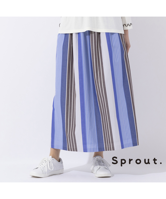 リリアンビューティ/【Sprout.】マルチストライプ　オールゴムスカート