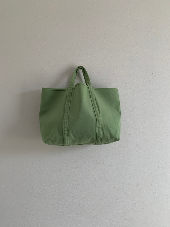 【A4対応】帆布　BASIC TOTE ( M )　海緑色　pistachio green